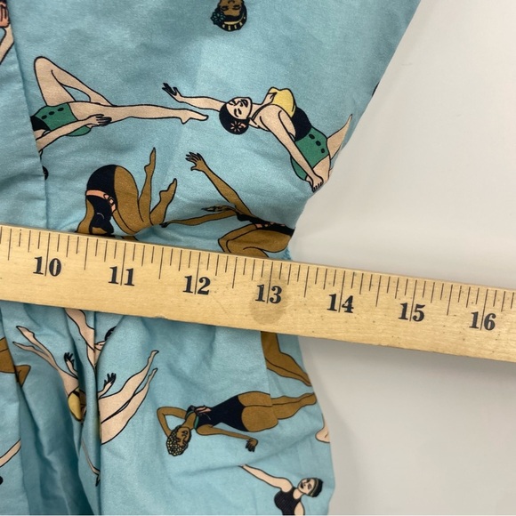 ModCloth X Dupenny optimistic effect dress synchronized Swimmers blue Sz M - Picture 8 of 10